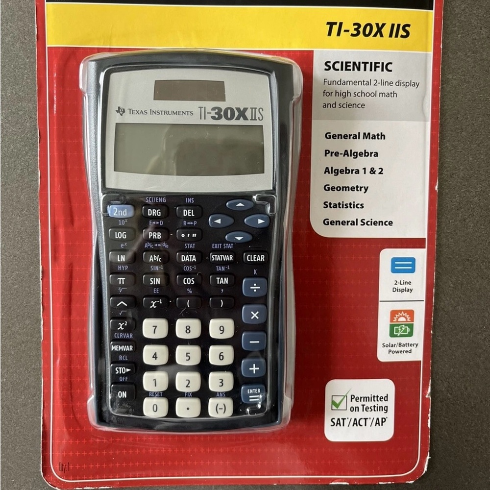 Texas Instrument Scientific Calculator SAT/ACT/AP TI-30X IIS Solar Battery NEW